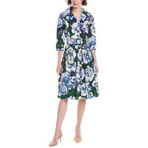 Samantha Sung Womens Audrey #1 Shirtdress, Blue